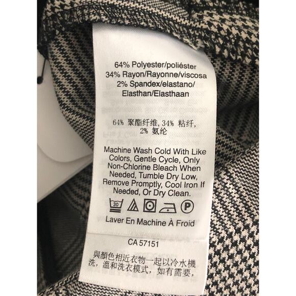 DKNY Twill Plaid Pants Women's Size 16 Slim Leg Ankle Length  NEW - Picture 8 of 8